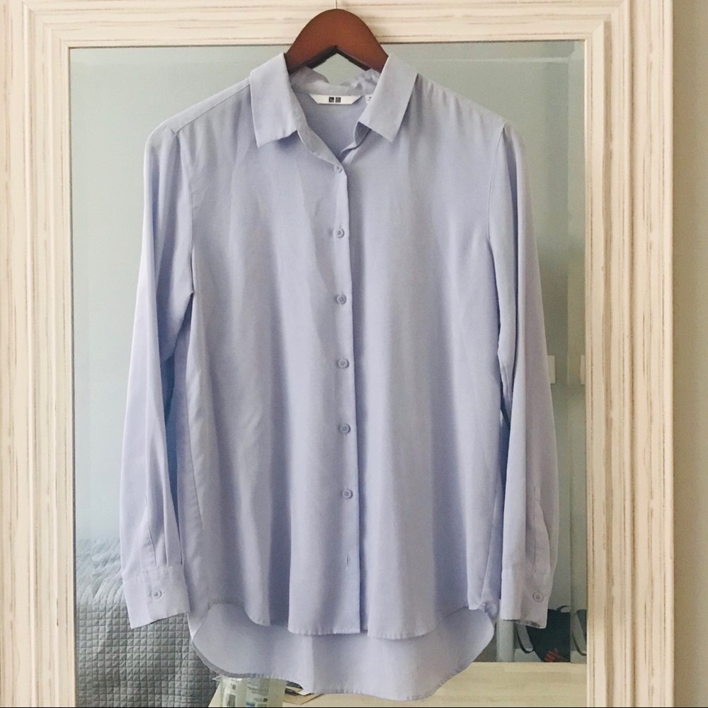 Uniqlo rayon button down blouse
